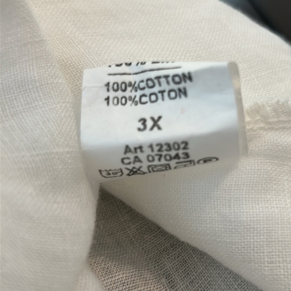 Terzo Millennio Made in Italy White Linen Sleeveless Tunic Top Size 3X - Picture 12 of 14